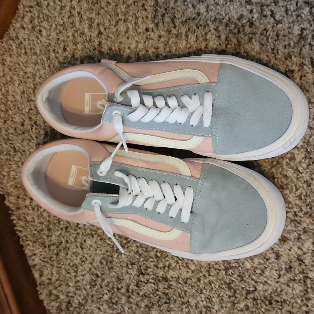 Vans Pastel Blue and Pink Sneakers